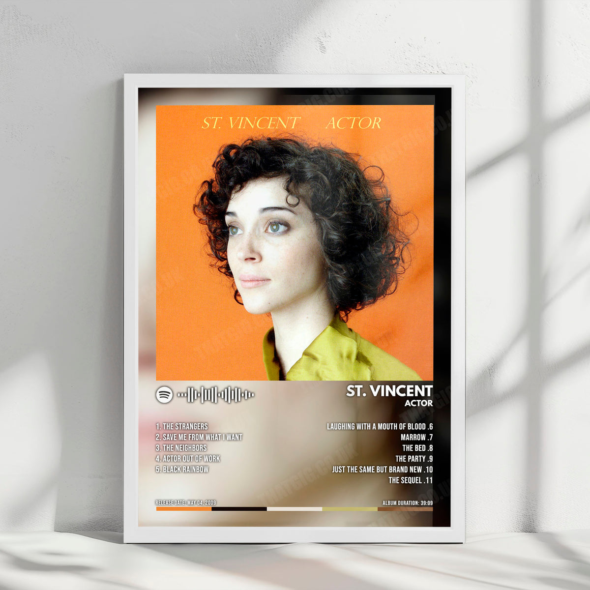 St. Vincent "Actor" Album Cover Poster - with Complete Tracklist