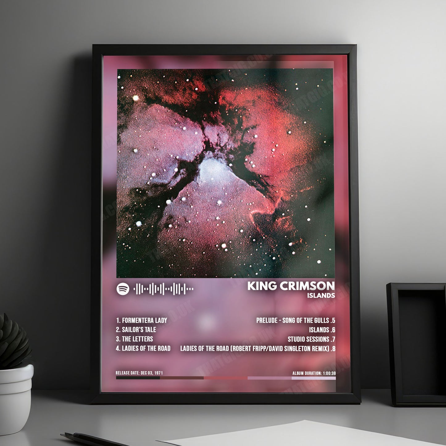 King Crimson "Islands" Album Cover Poster - with Complete Tracklist