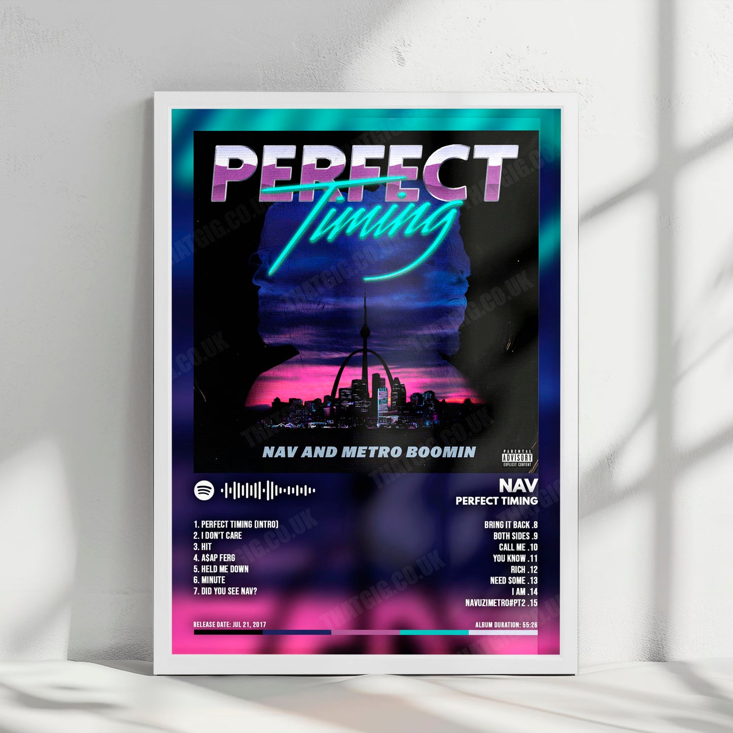 NAV "Perfect Timing" Album Cover Poster - with Complete Tracklist