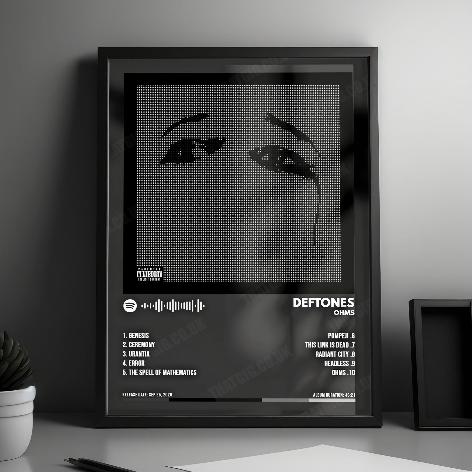 Deftones "Ohms " Album Cover Poster - with Complete Tracklist