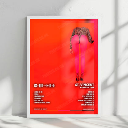 St. Vincent "MASSEDUCTION" Album Cover Poster - with Complete Tracklist