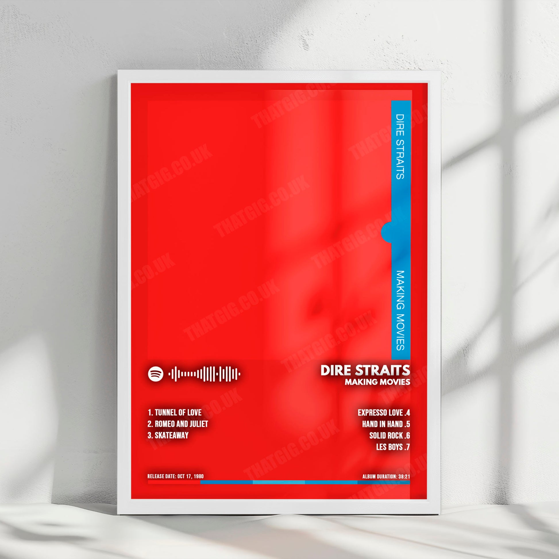 Dire Straits "Making Movies" Album Cover Poster - with Complete Tracklist
