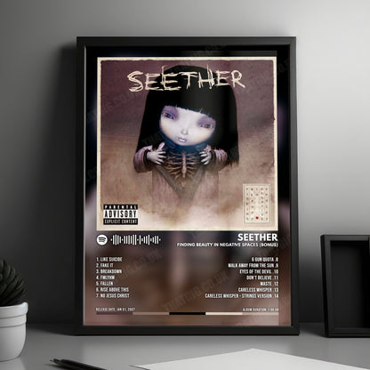 Seether "Finding Beauty In Negative Spaces (Bonus Track Version)" Album Cover Poster - with Complete Tracklist