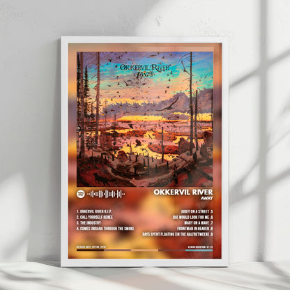 Okkervil River "Away" Album Cover Poster - with Complete Tracklist