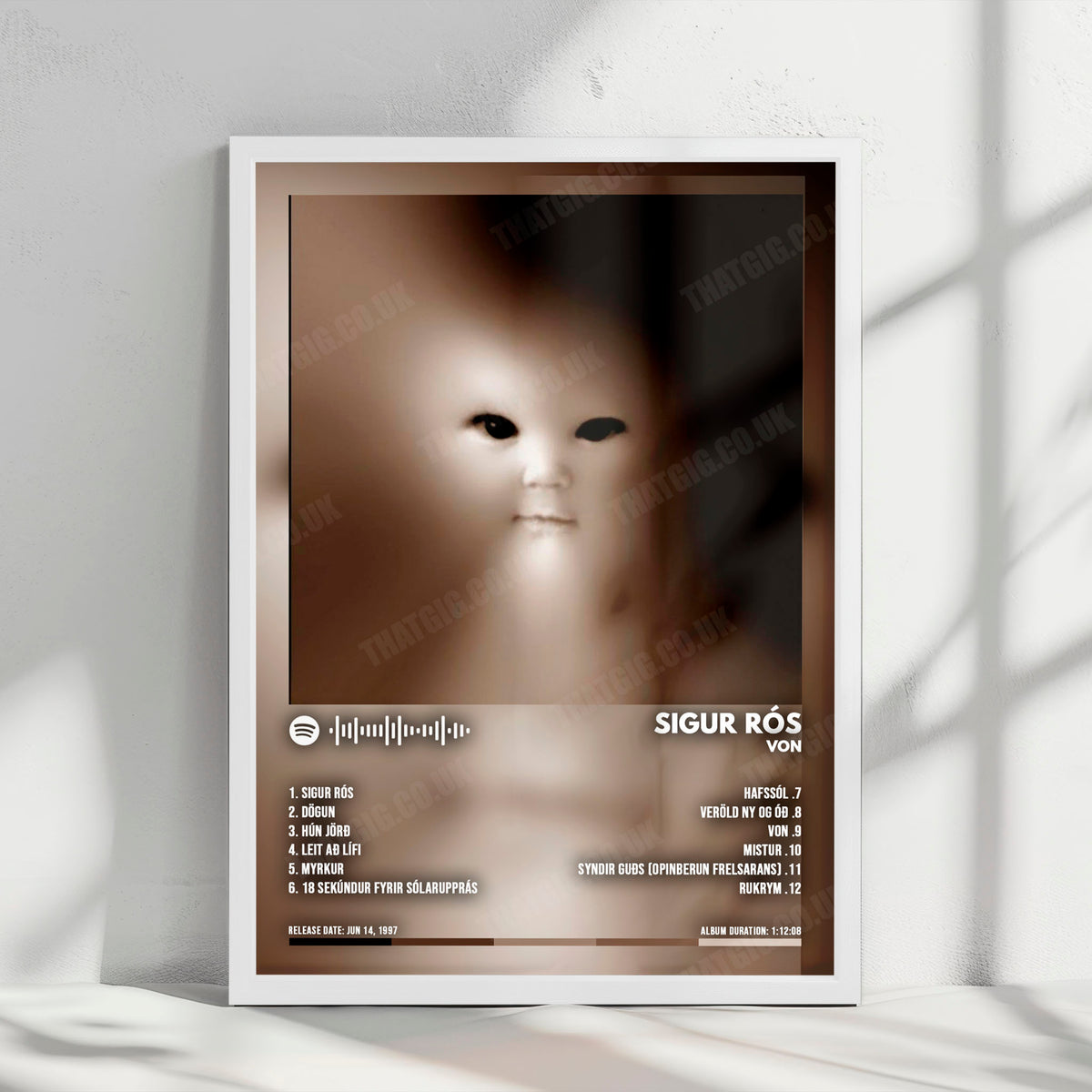 Sigur_Rós "Von" Album Cover Poster - with Complete Tracklist