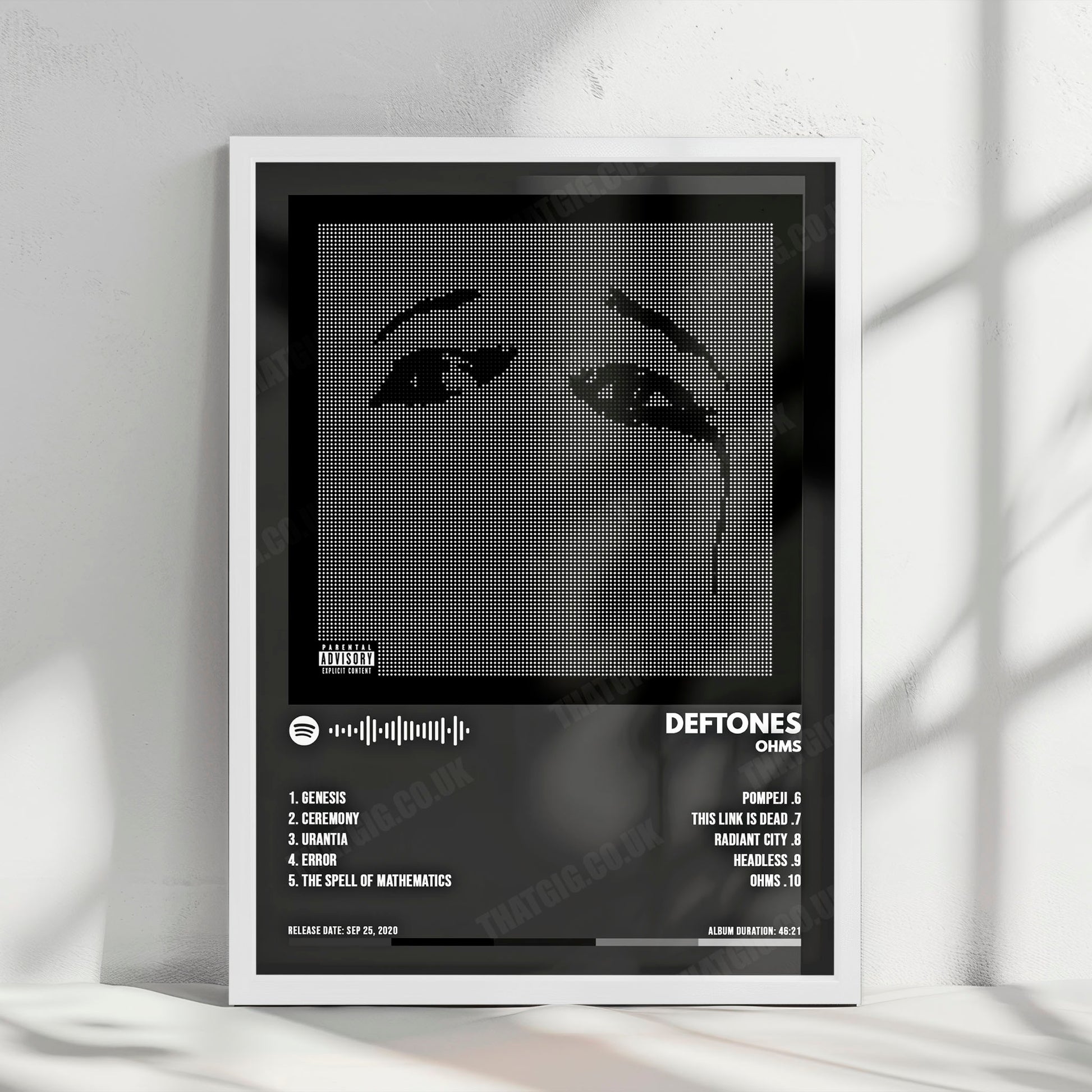 Deftones "Ohms " Album Cover Poster - with Complete Tracklist