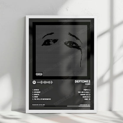 Deftones "Ohms " Album Cover Poster - with Complete Tracklist