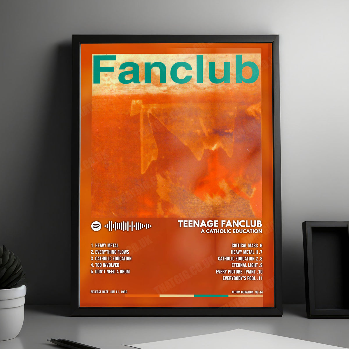 Teenage Fanclub "A Catholic Education" Album Cover Poster - with Complete Tracklist
