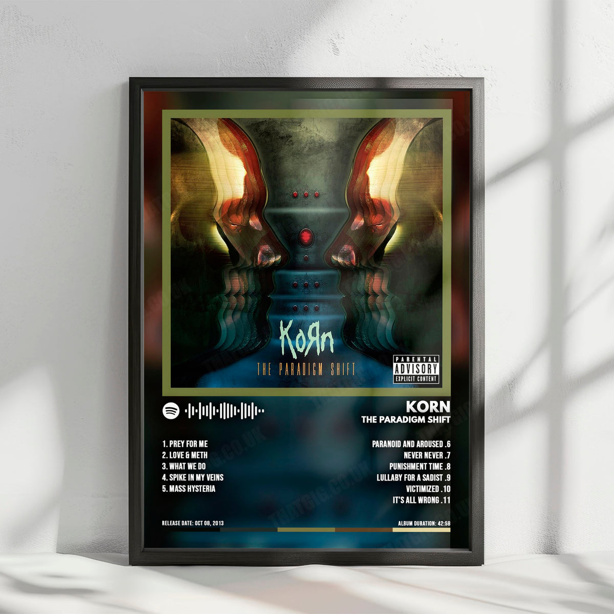 Korn "The Paradigm Shift" Album Cover Poster - with Complete Tracklist