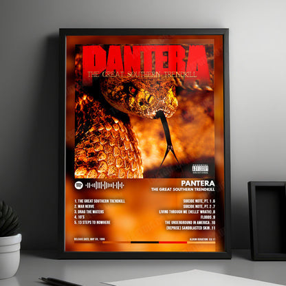 Pantera "The Great Southern Trendkill" Album Cover Poster - with Complete Tracklist