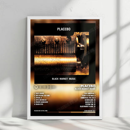 Placebo "Black Market Music" Album Cover Poster - with Complete Tracklist