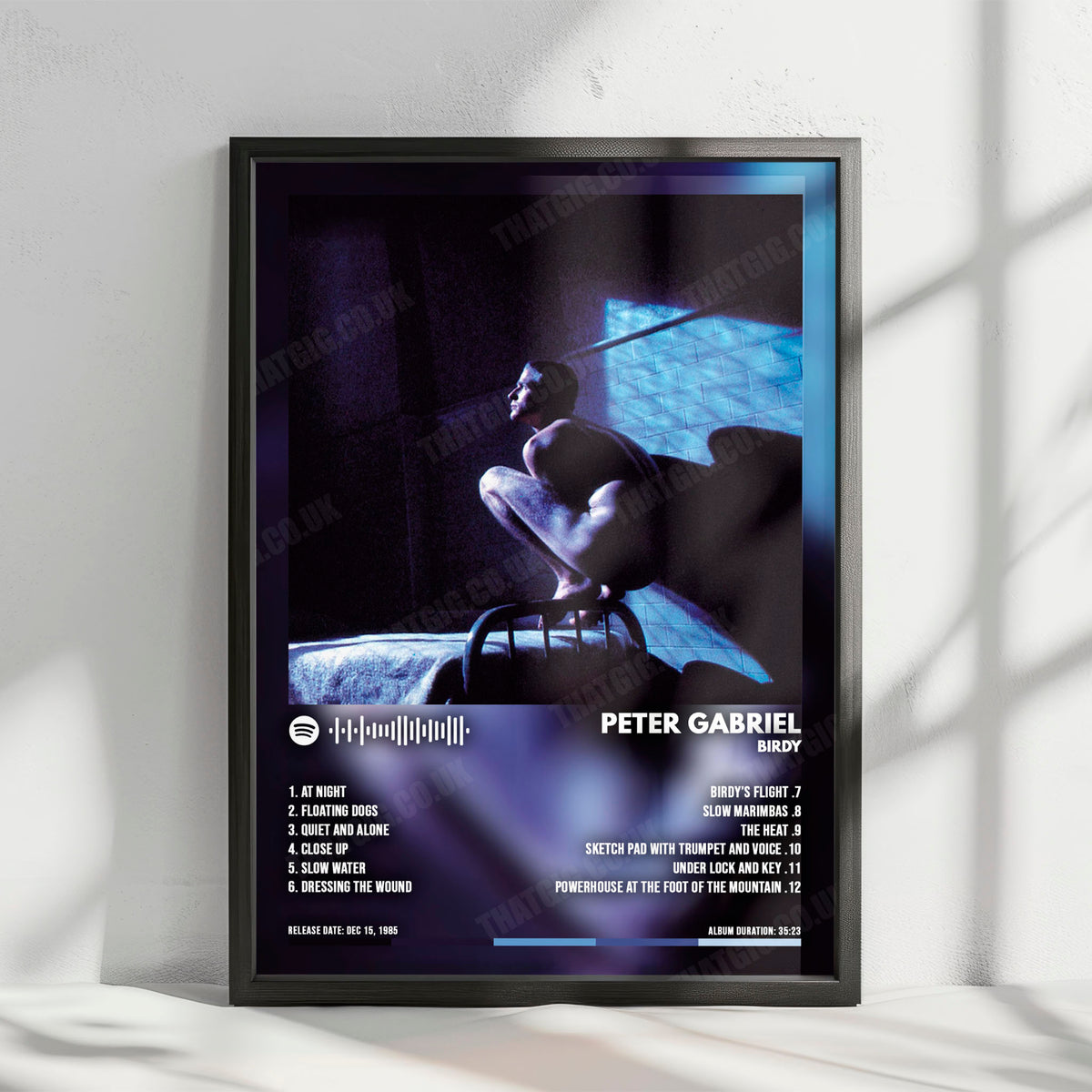 Peter Gabriel "Birdy" Album Cover Poster - with Complete Tracklist
