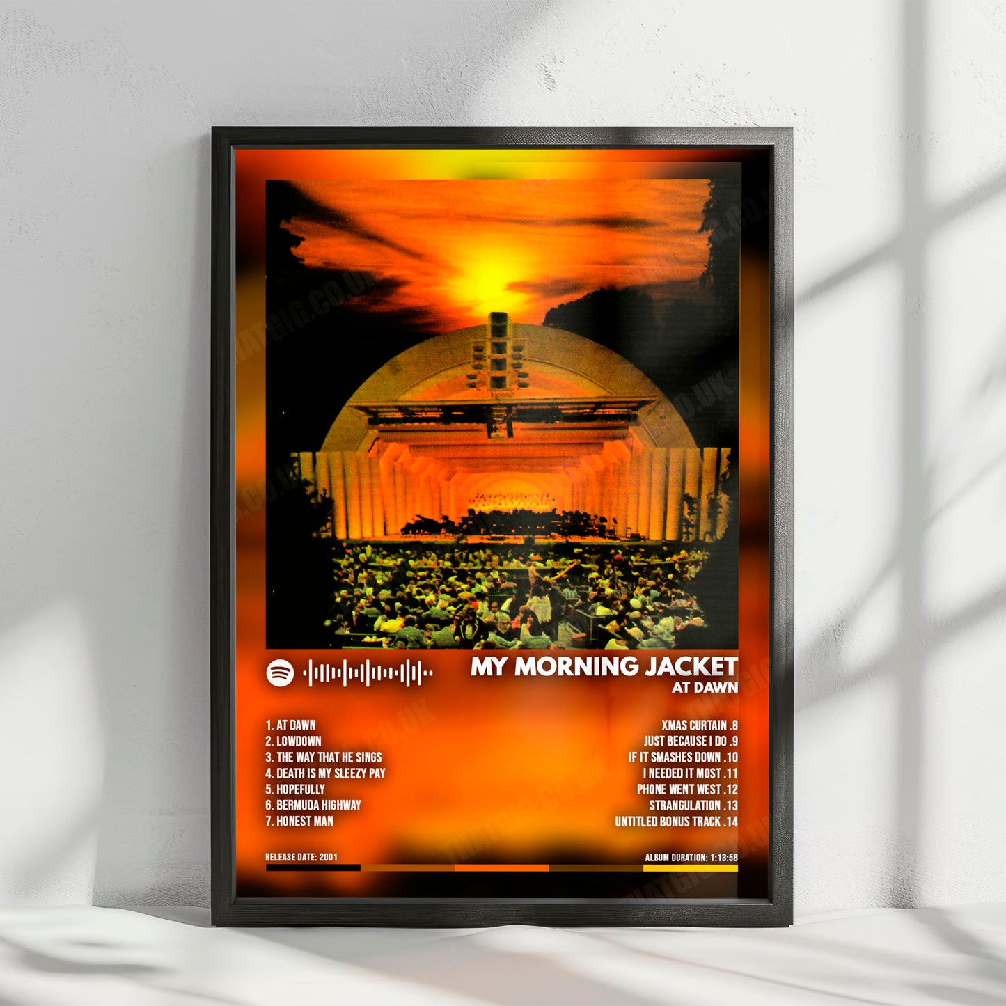 My Morning Jacket "At Dawn" Album Cover Poster - with Complete Tracklist