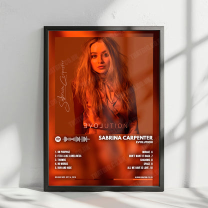 Sabrina Carpenter "EVOLution" Album Cover Poster - with Complete Tracklist