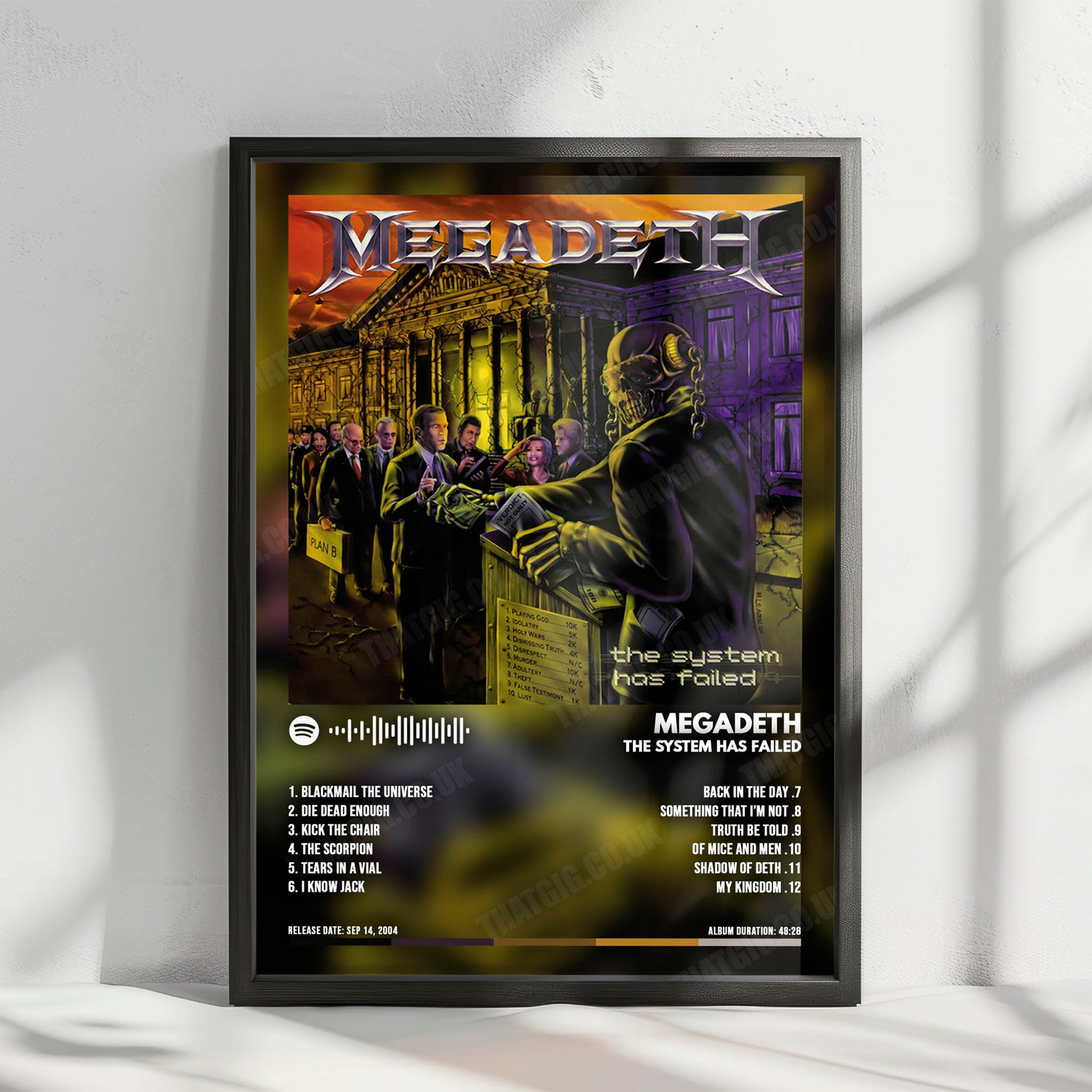 Megadeth "The System Has Failed" Album Cover Poster - with Complete Tracklist