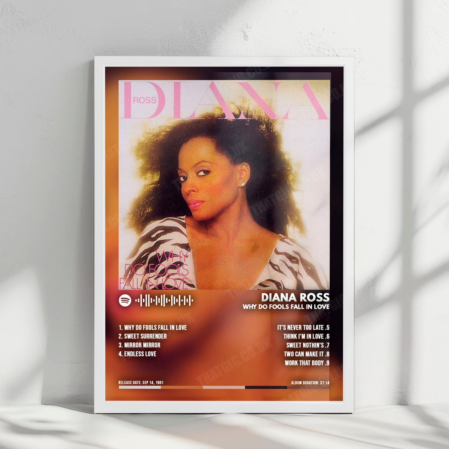 Diana Ross "Why Do Fools Fall in Love" Album Cover Poster - with Complete Tracklist