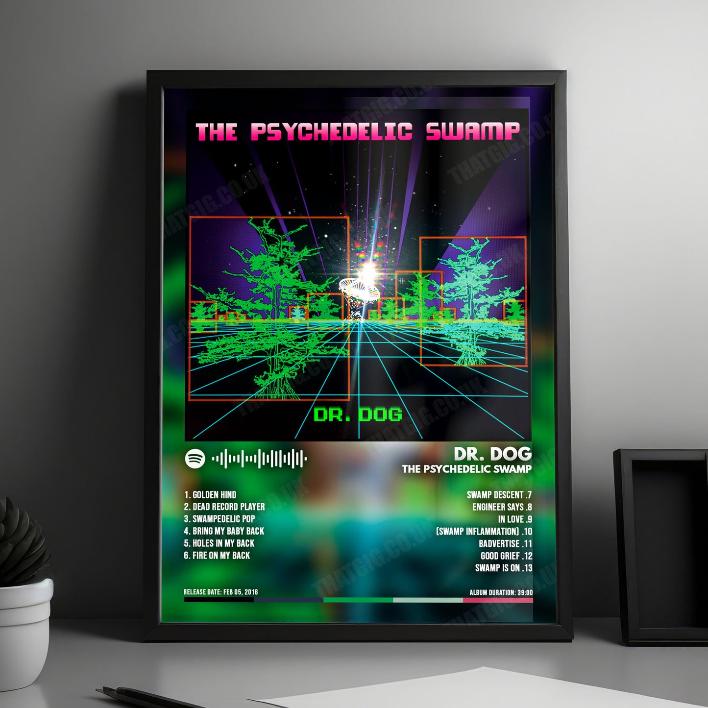 Dr. Dog "The Psychedelic Swamp" Album Cover Poster - with Complete Tracklist