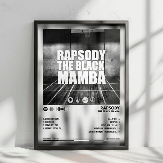 Rapsody "The Black Mamba" Album Cover Poster - with Complete Tracklist