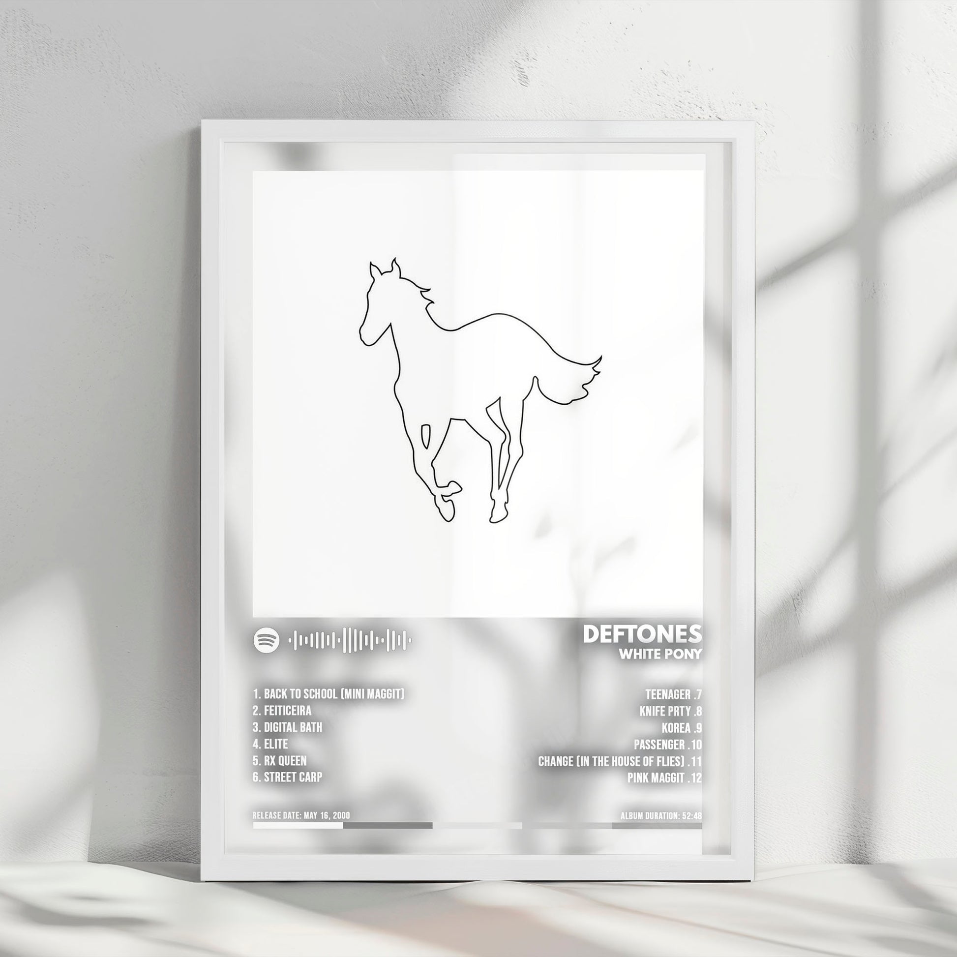 Deftones "White Pony " Album Cover Poster - with Complete Tracklist