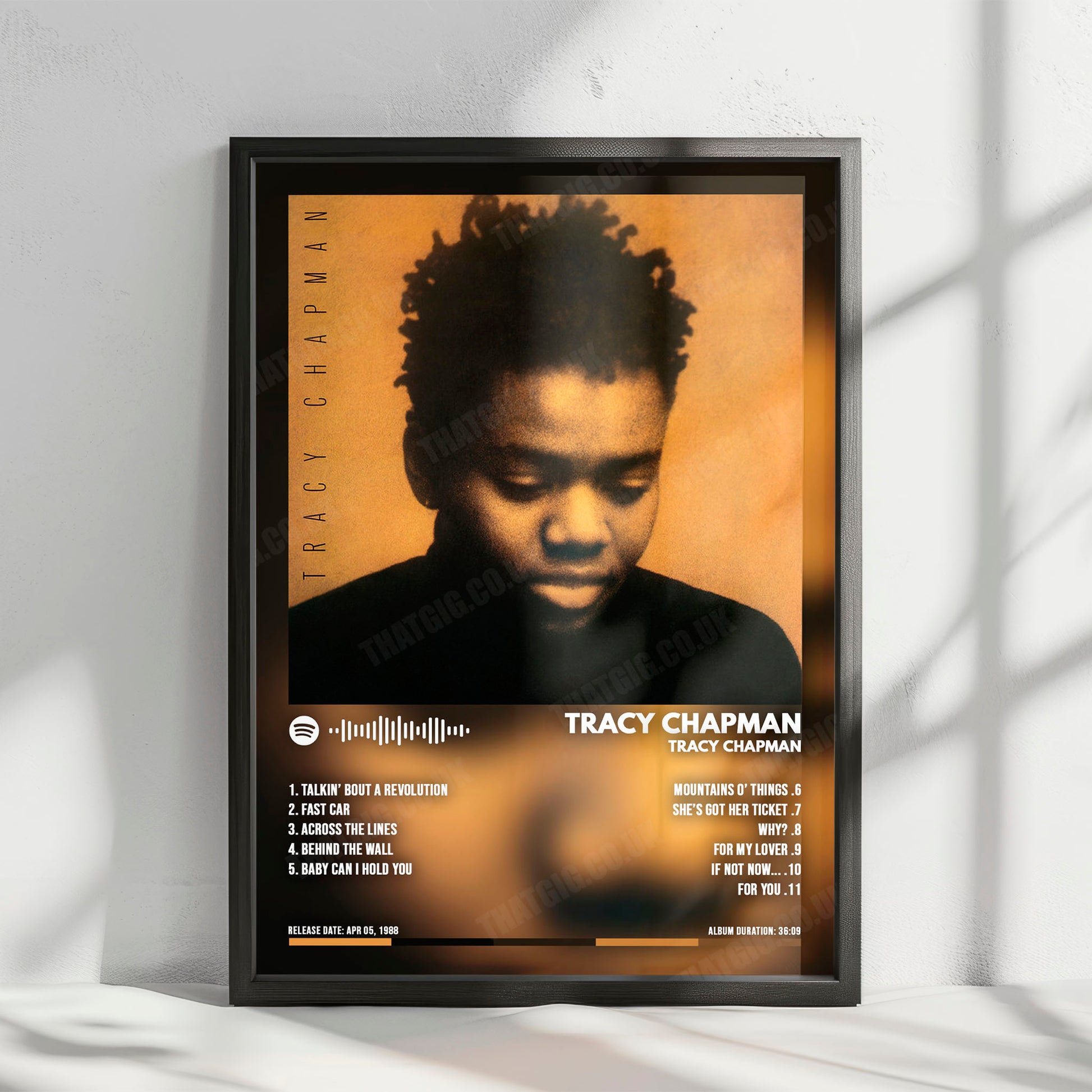 Tracy Chapman "Tracy Chapman " Album Cover Poster - with Complete Tracklist
