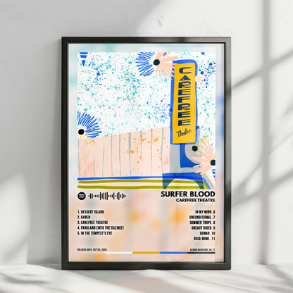 Surfer Blood "Carefree Theatre" Album Cover Poster - with Complete Tracklist