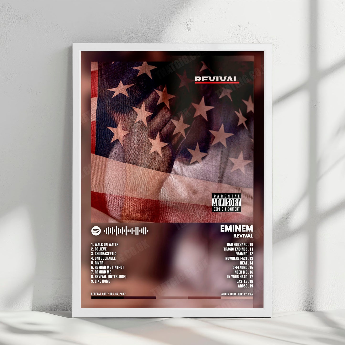 Eminem "Revival" Album Cover Poster - with Complete Tracklist