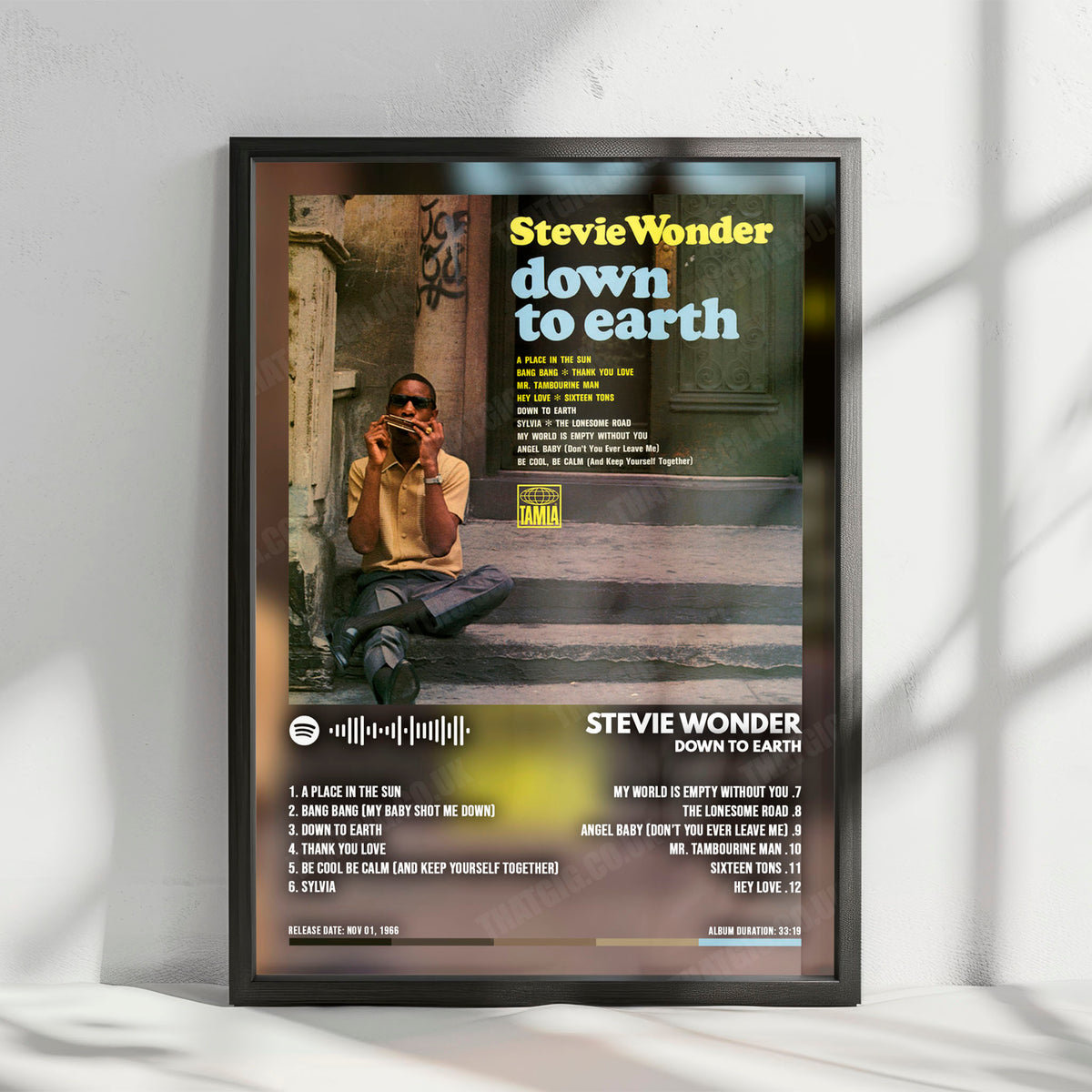 Stevie Wonder "Down To Earth" Album Cover Poster - with Complete Tracklist
