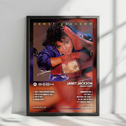 Janet Jackson "Dream Street" Album Cover Poster - with Complete Tracklist
