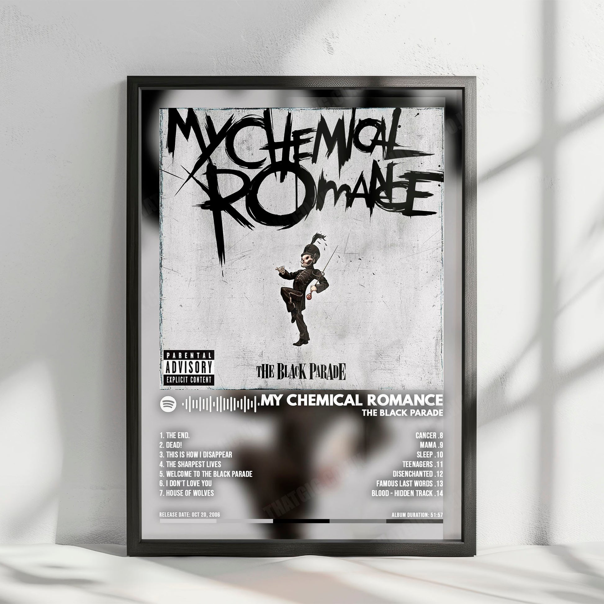 My Chemical Romance "The Black Parade" Album Cover Poster - with Complete Tracklist