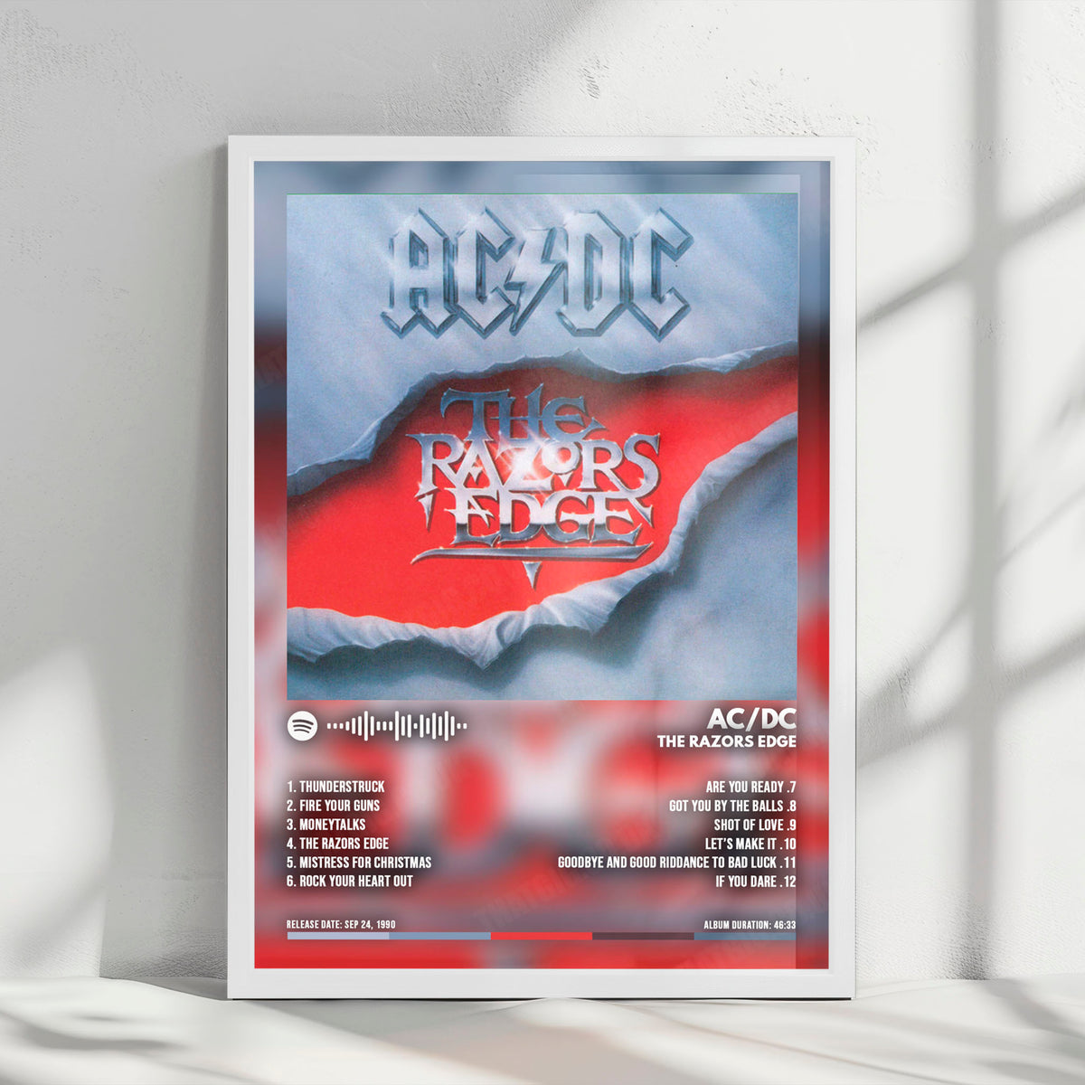 AC/DC "The Razors Edge" Album Cover Poster - with Complete Tracklist