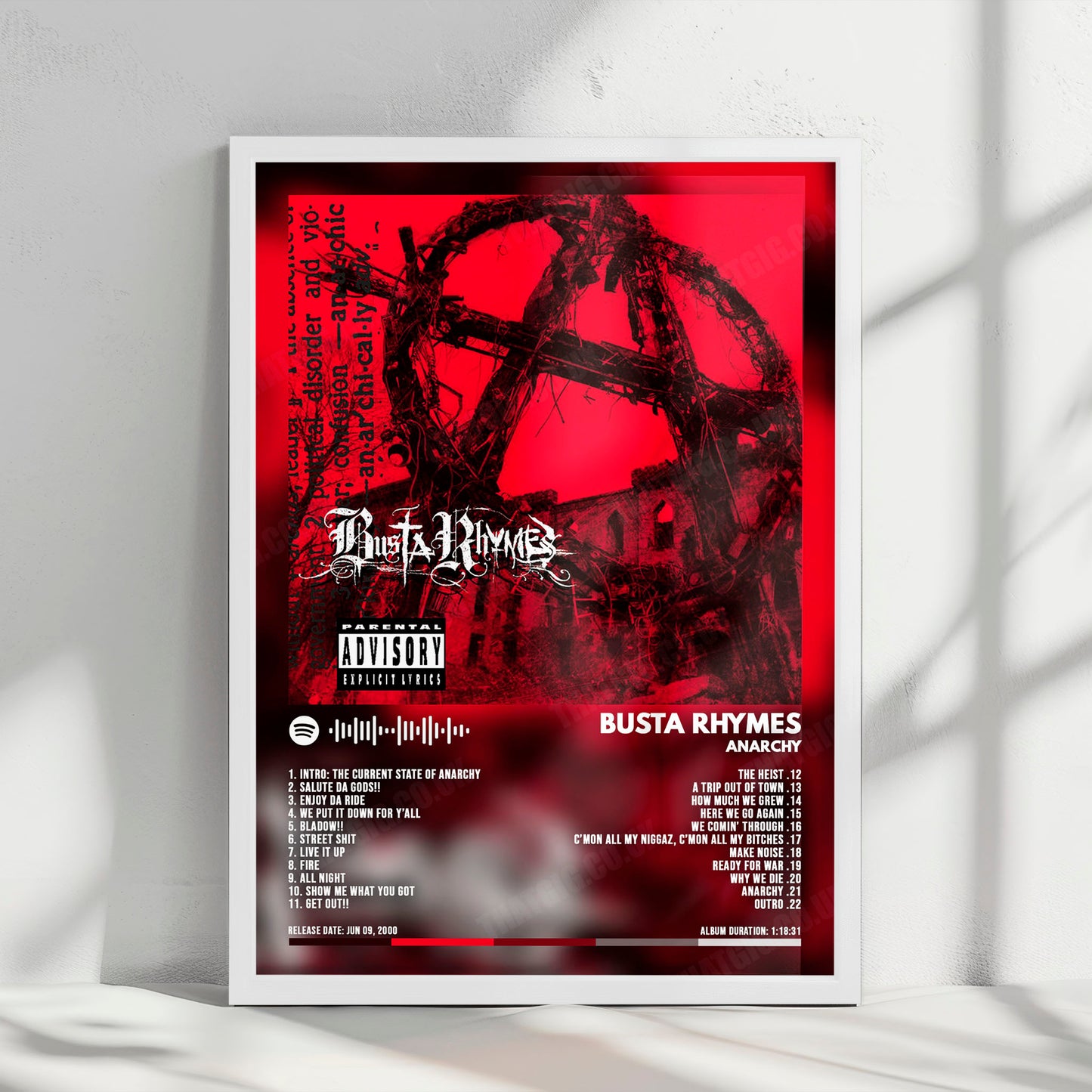 Busta Rhymes "Anarchy" Album Cover Poster - with Complete Tracklist