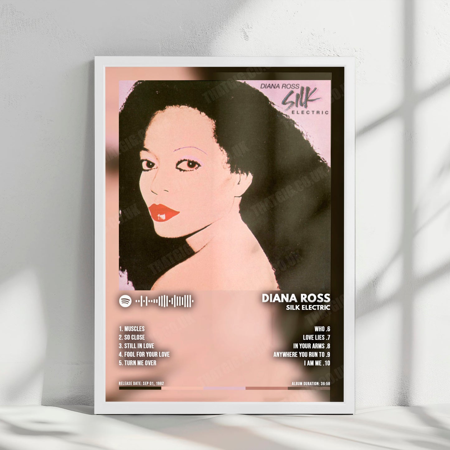 Diana Ross "Silk Electric" Album Cover Poster - with Complete Tracklist