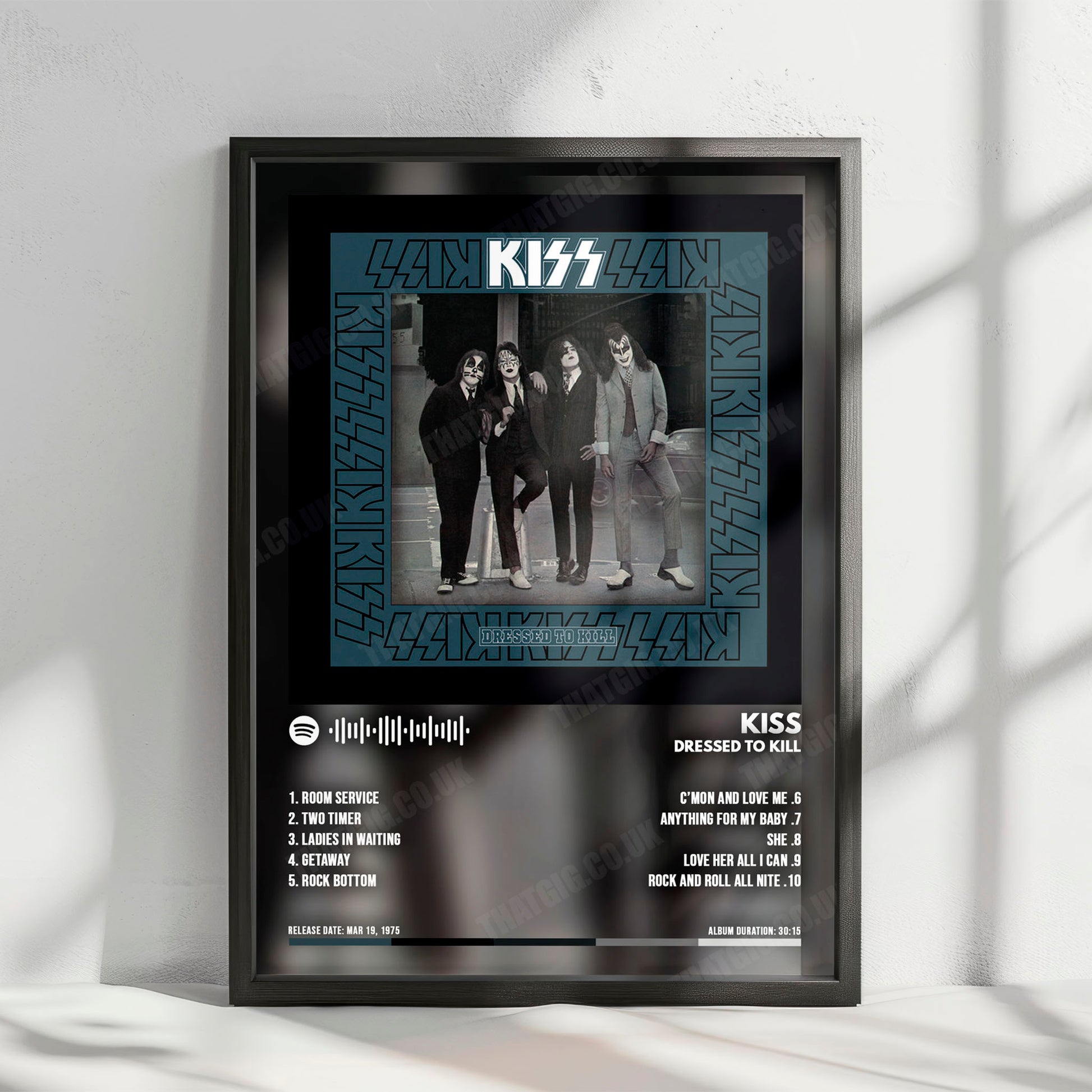 KISS "Dressed To Kill" Album Cover Poster - with Complete Tracklist