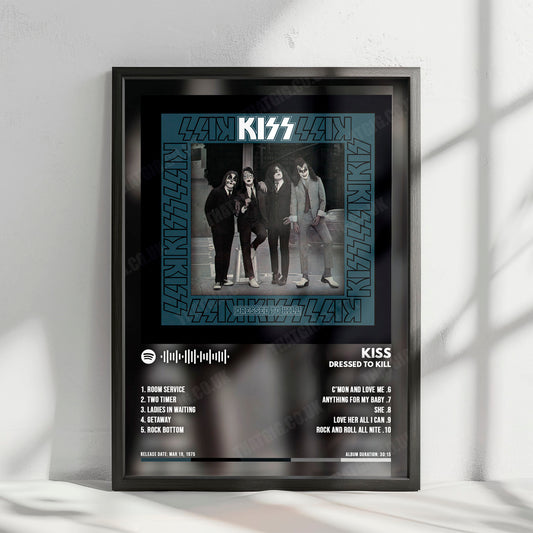 KISS "Dressed To Kill" Album Cover Poster - with Complete Tracklist