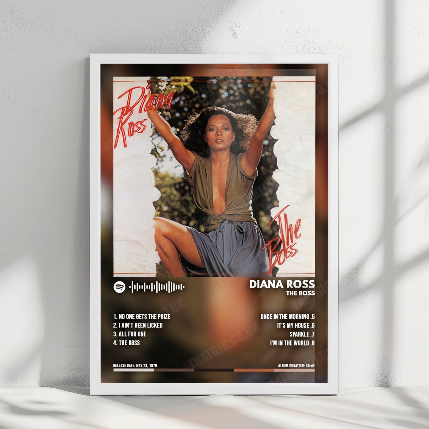 Diana Ross "The Boss" Album Cover Poster - with Complete Tracklist