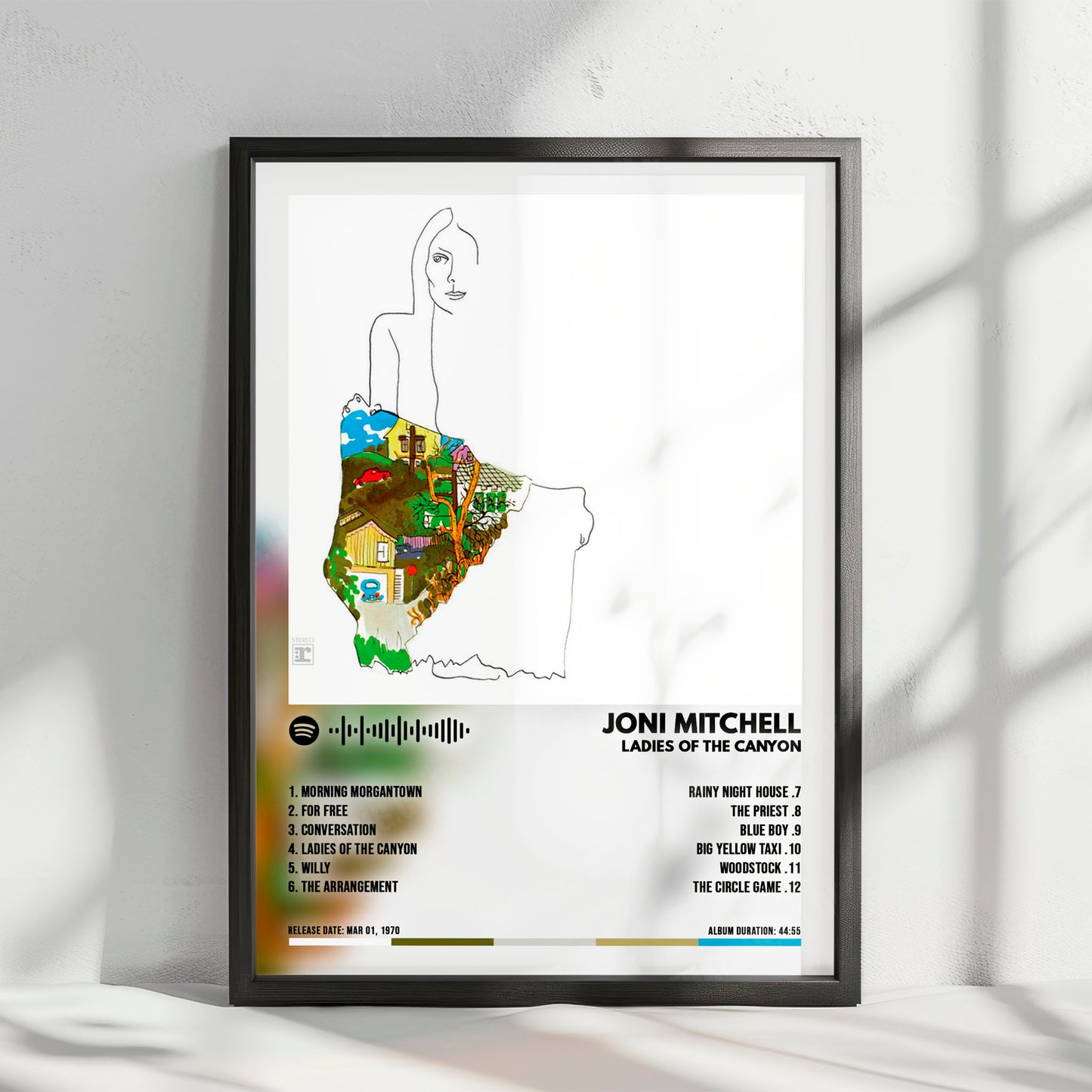 Joni Mitchell "Ladies of the Canyon" Album Cover Poster - with Complete Tracklist