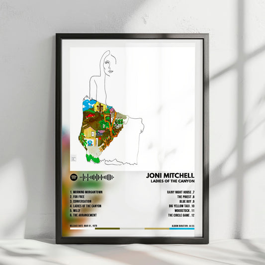 Joni Mitchell "Ladies of the Canyon" Album Cover Poster - with Complete Tracklist