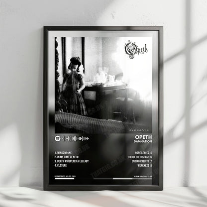 Opeth "Damnation" Album Cover Poster - with Complete Tracklist