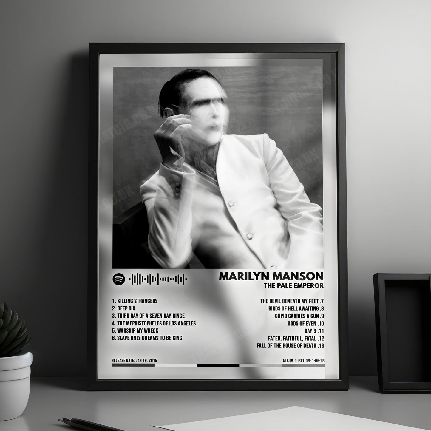 Marilyn Manson "The Pale Emperor" Album Cover Poster - with Complete Tracklist