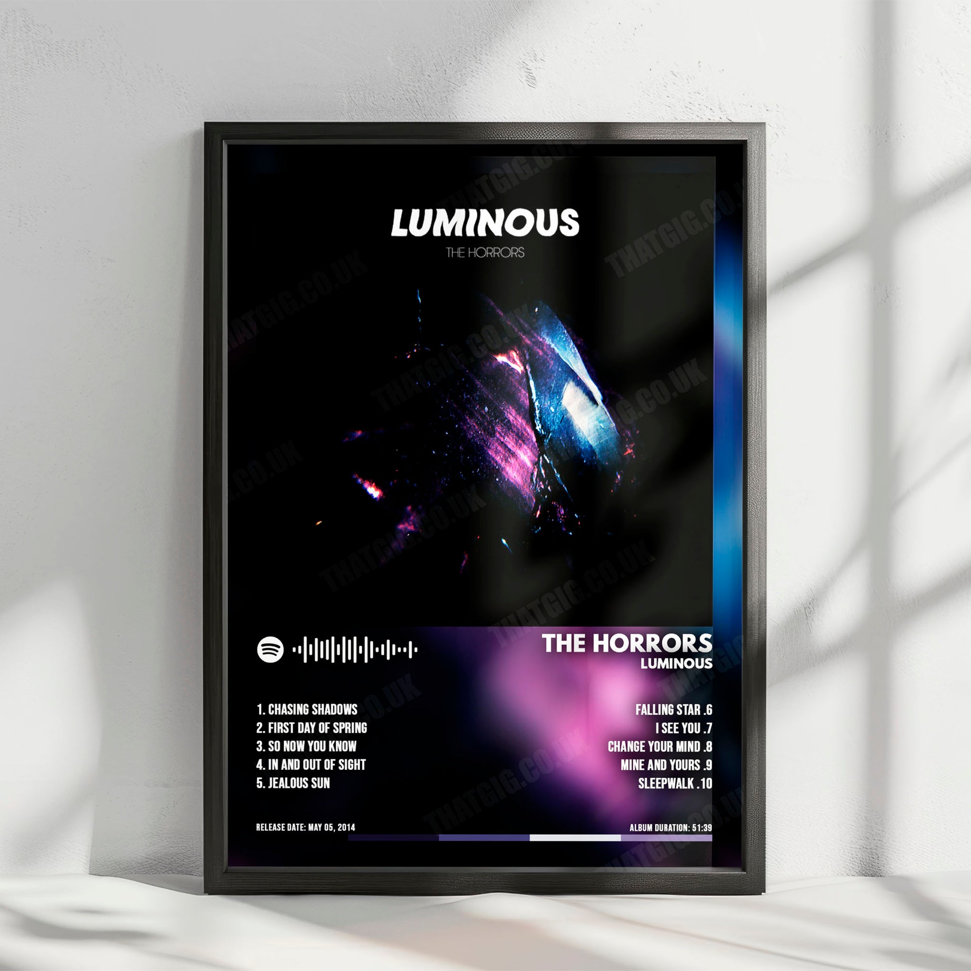 The Horrors "Luminous" Album Cover Poster - with Complete Tracklist