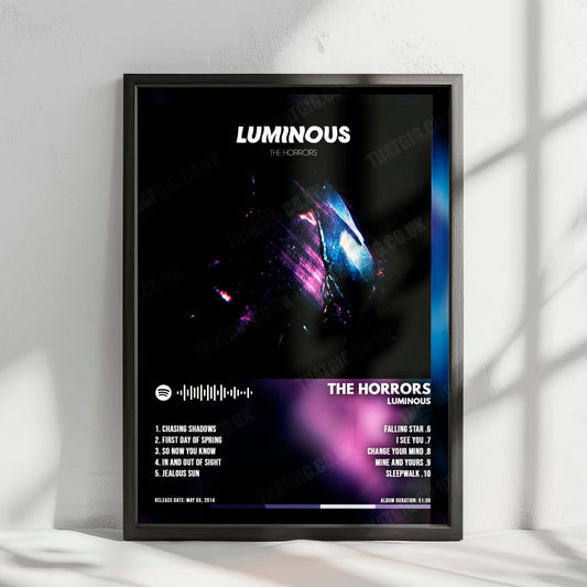 The Horrors "Luminous" Album Cover Poster - with Complete Tracklist