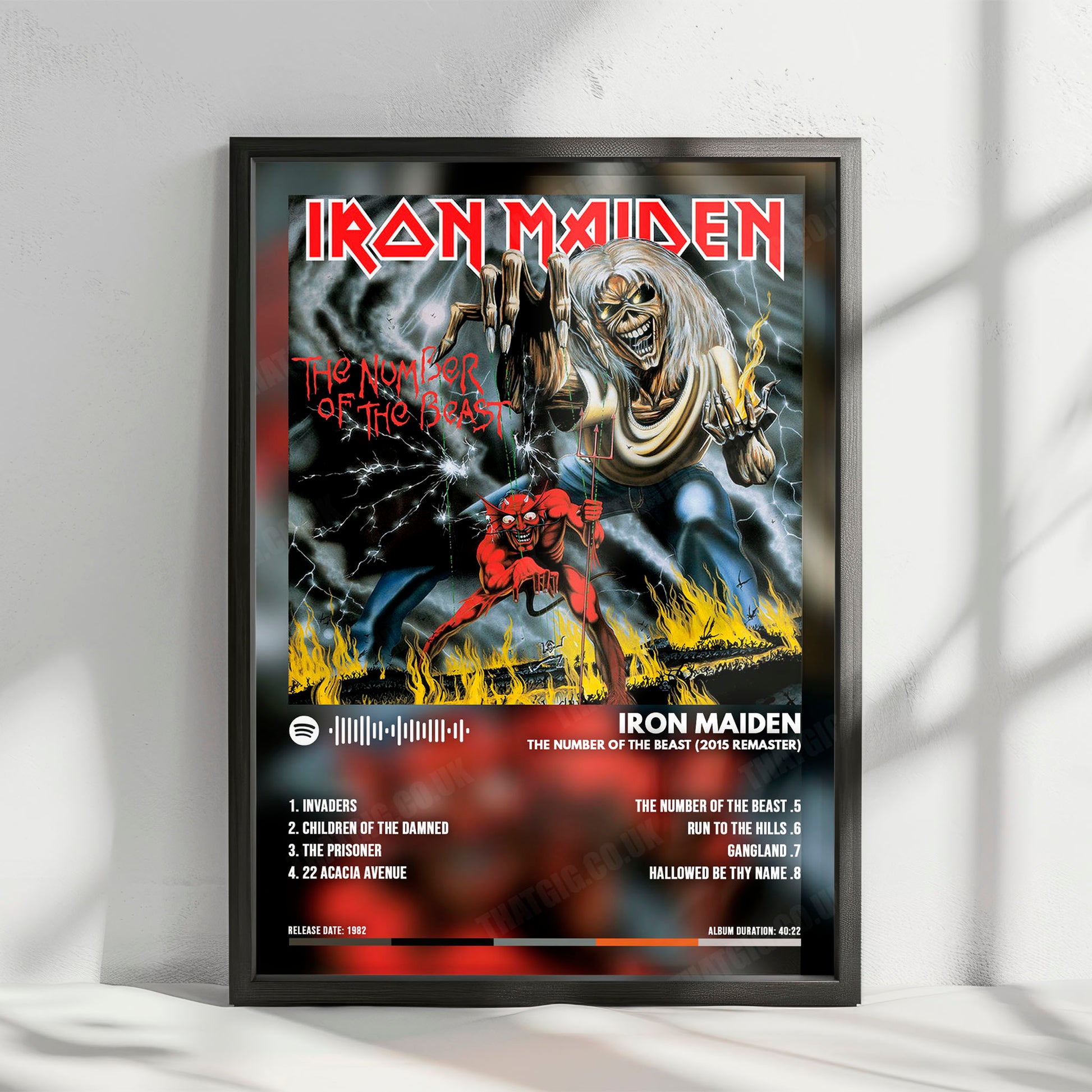 Iron Maiden "The Number of the Beast " Album Cover Poster - with Complete Tracklist
