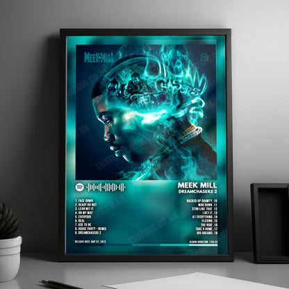 Meek Mill "Dreamchasers 2" Album Cover Poster - with Complete Tracklist