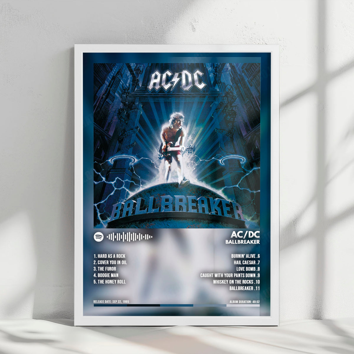 AC/DC "Ballbreaker" Album Cover Poster - with Complete Tracklist