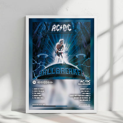 AC/DC "Ballbreaker" Album Cover Poster - with Complete Tracklist