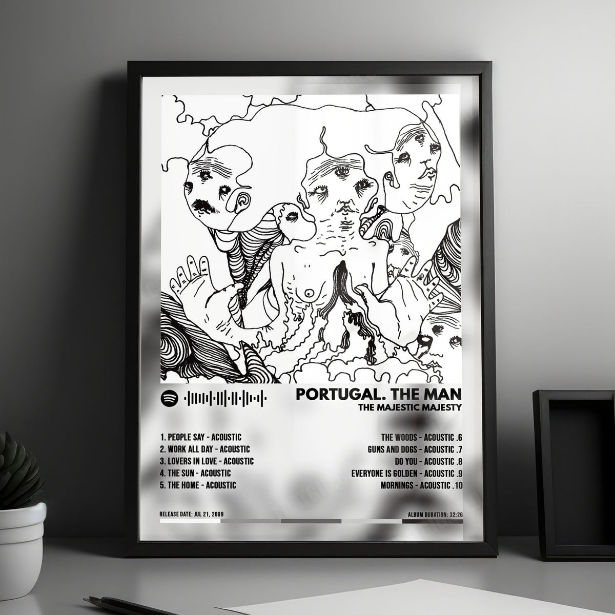 Portugal. The Man "The Majestic Majesty" Album Cover Poster - with Complete Tracklist