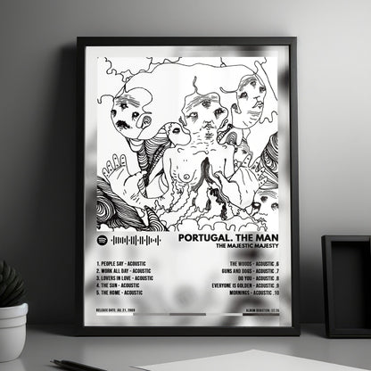 Portugal. The Man "The Majestic Majesty" Album Cover Poster - with Complete Tracklist