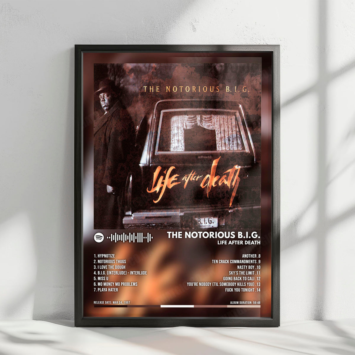 The Notorious B.I.G. "Life After Death" Album Cover Poster - with Complete Tracklist