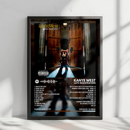 Kanye West "Late Registration" Album Cover Poster - with Complete Tracklist