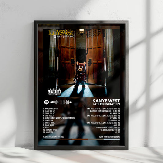 Kanye West "Late Registration" Album Cover Poster - with Complete Tracklist